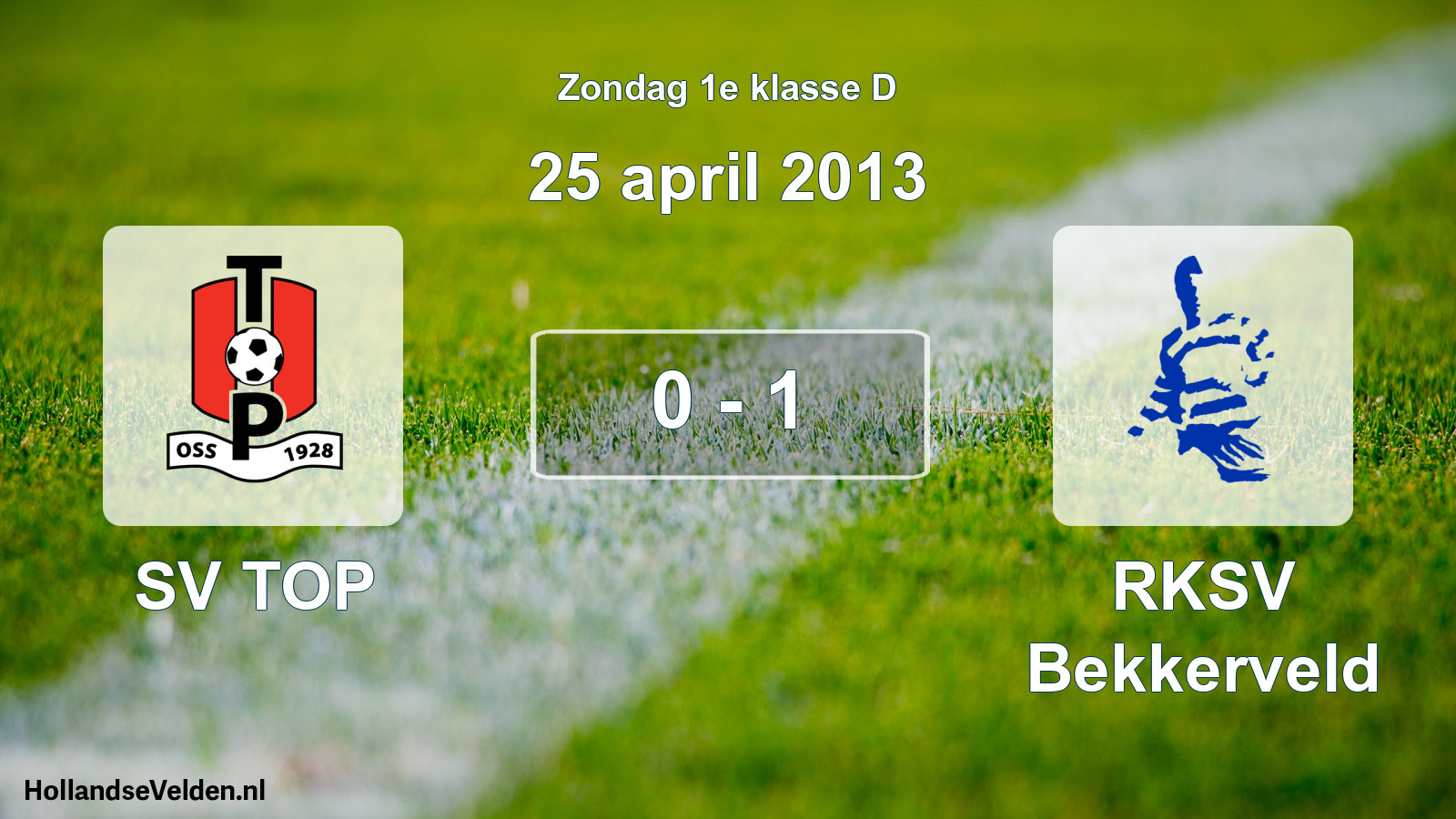 Total number of matches played: SV TOP - RKSV Bekkerveld 0 - 1 (25 April 2013)