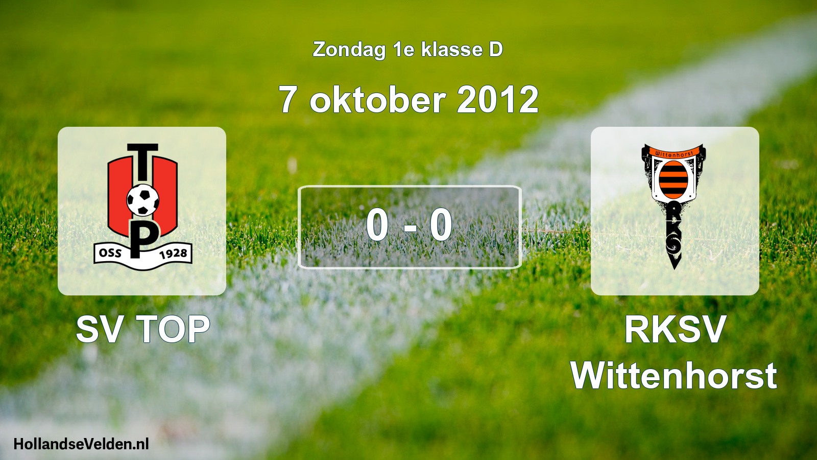Total number of matches played: SV TOP - RKSV Wittenhorst 0 - 0 (7 October 2012)