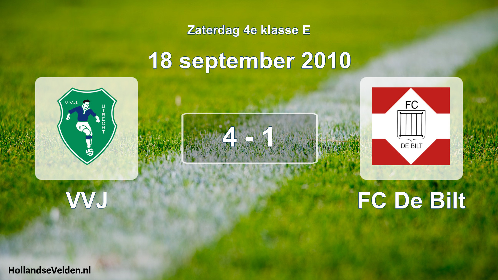 Total number of matches played: VVJ - FC De Bilt 4 - 1 (18 September 2010)