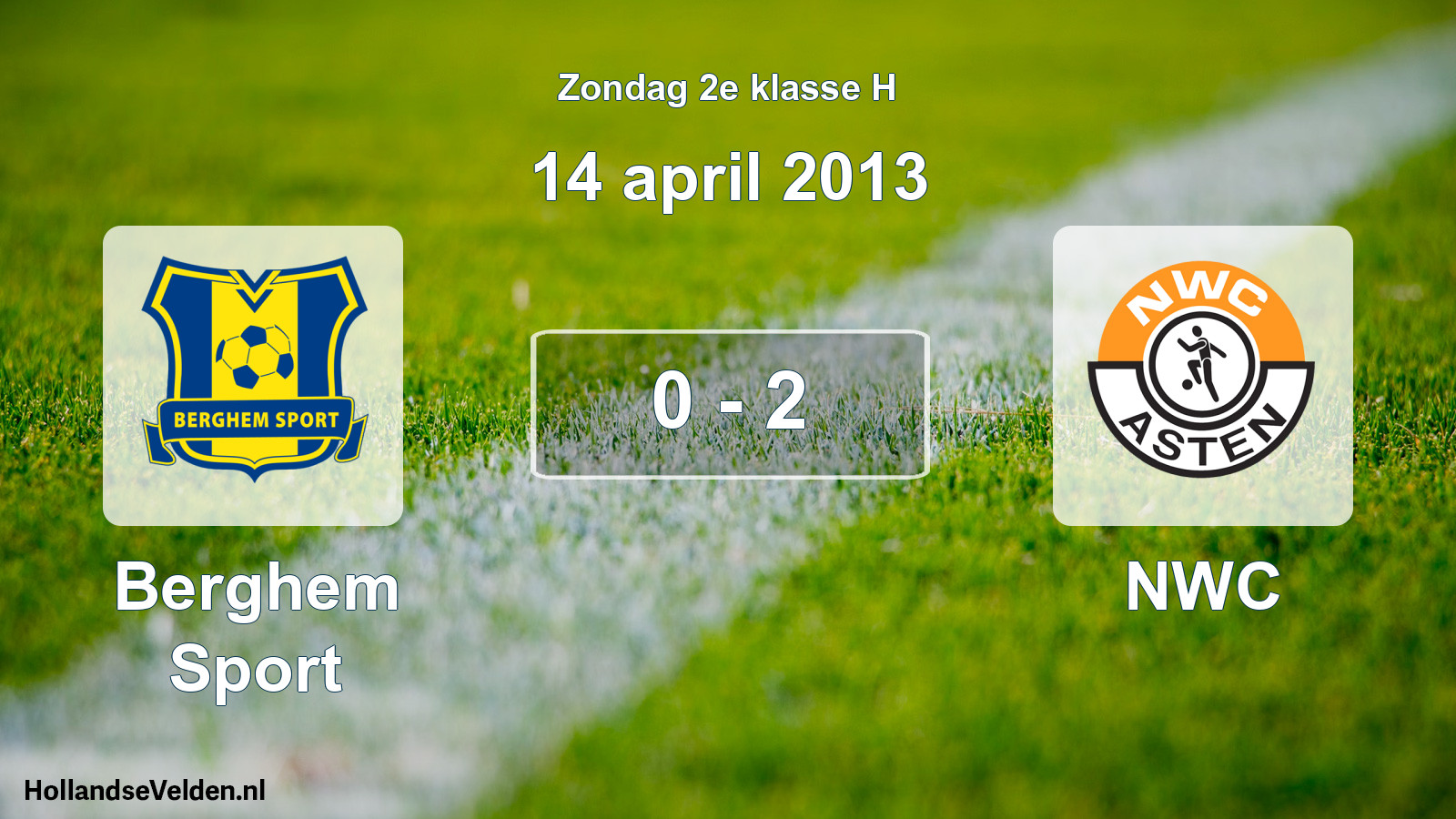 Total number of matches played: Berghem Sport - NWC 0 - 2 (14 April 2013)