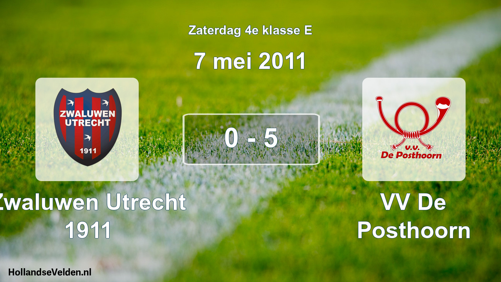 Total number of matches played: Zwaluwen Utrecht 1911 - VV De Posthoorn 0 - 5 (7 May 2011)