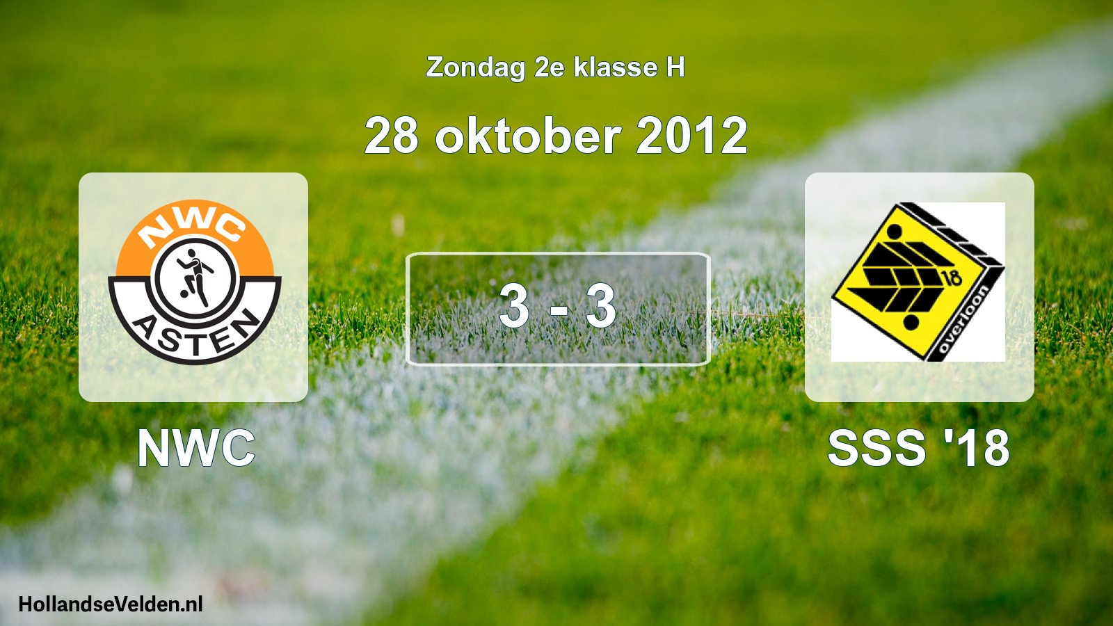Total number of matches played: NWC - SSS '18 3 - 3 (28 October 2012)