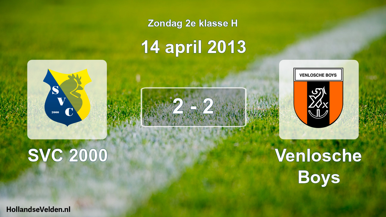 Total number of matches played: SVC 2000 - Venlosche Boys 2 - 2 (14 April 2013)
