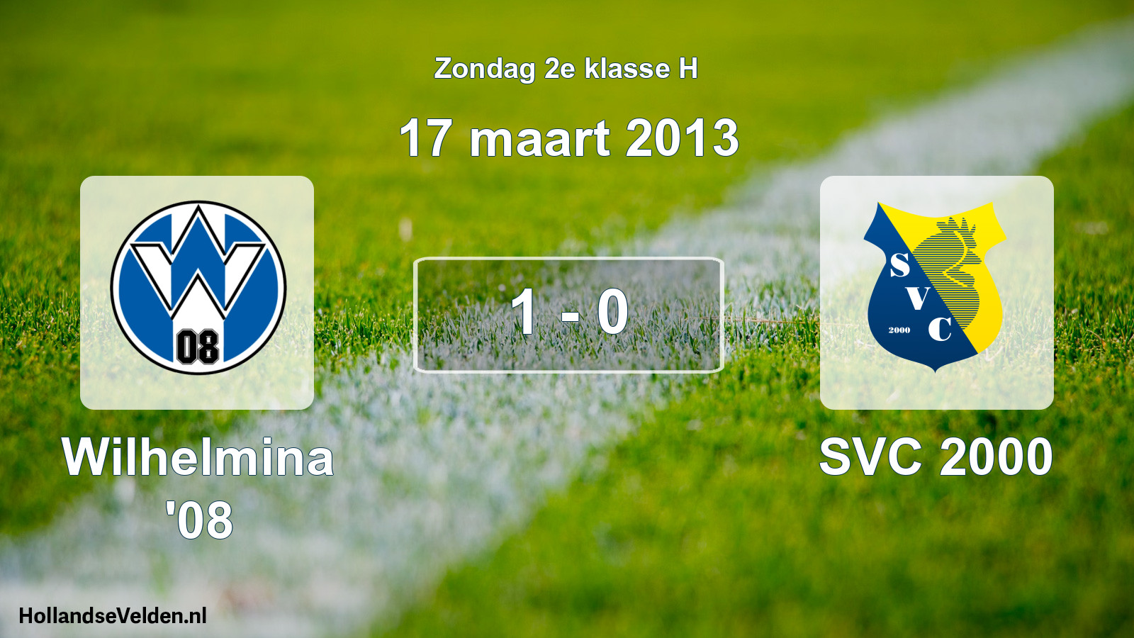 Total number of matches played: Wilhelmina '08 - SVC 2000 1 - 0 (17 March 2013)