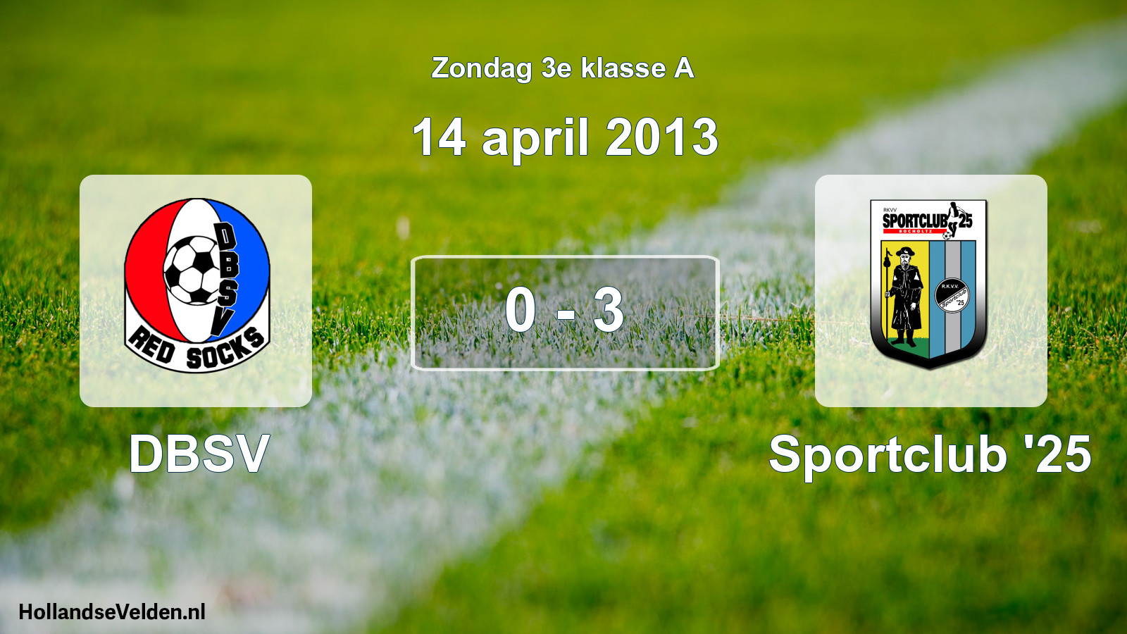 Total number of matches played: DBSV - Sportclub '25 0 - 3 (14 April 2013)