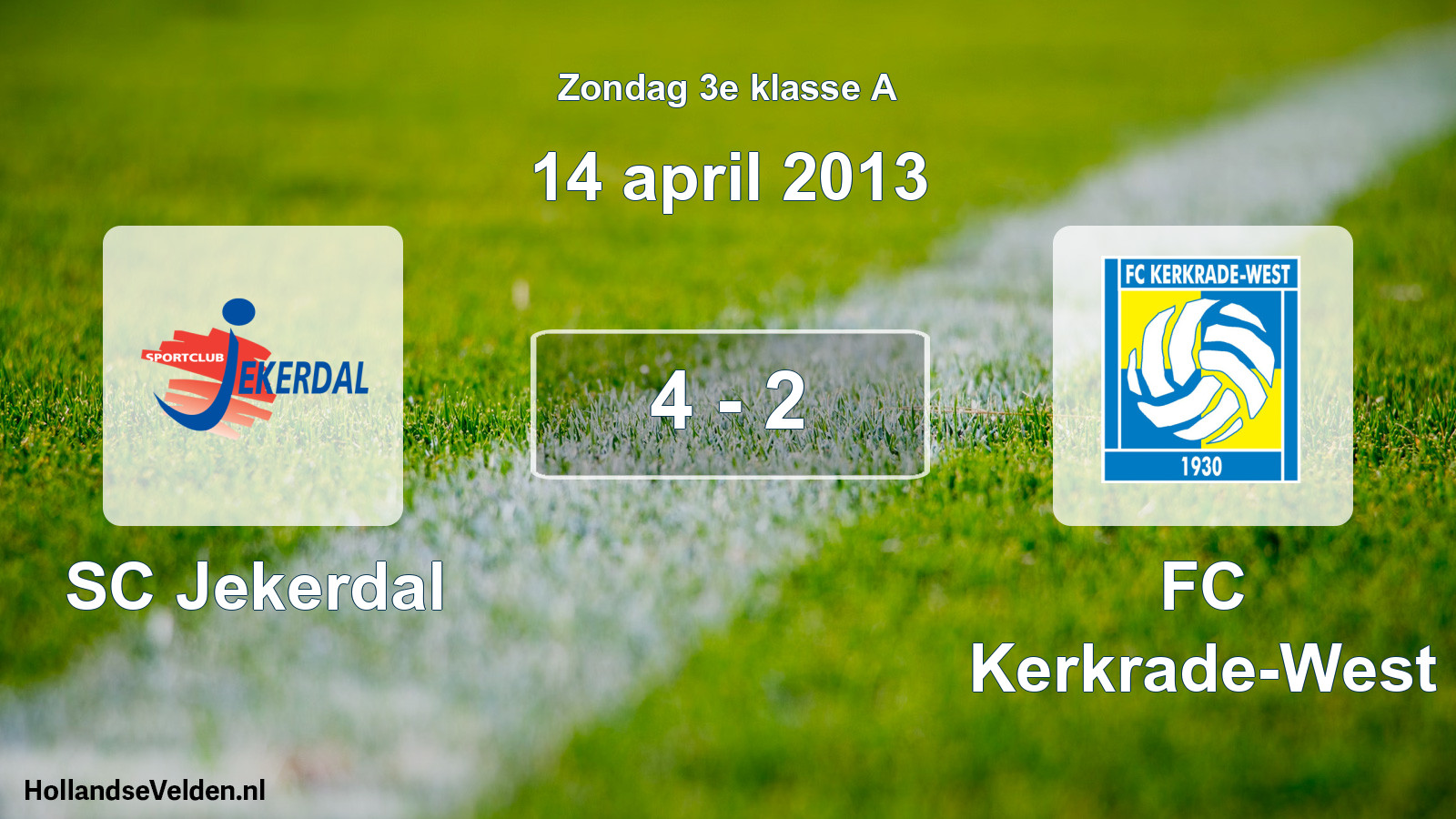 Total number of matches played: SC Jekerdal - FC Kerkrade-West 4 - 2 (14 April 2013)