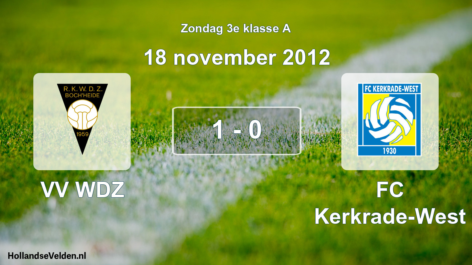 Total number of matches played: VV WDZ - FC Kerkrade-West 1 - 0 (18 November 2012)