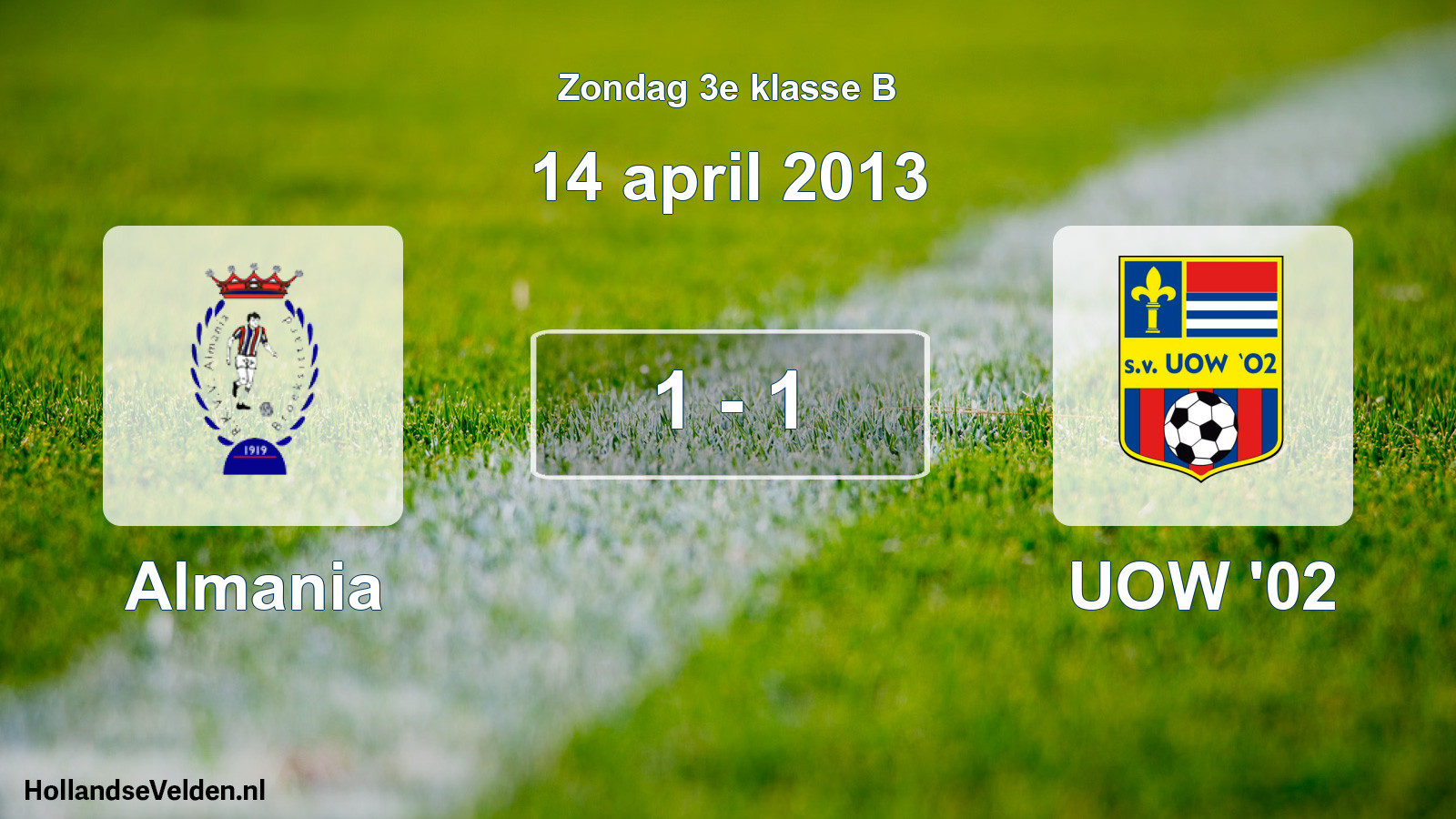 Total number of matches played: Almania - UOW '02 1 - 1 (14 April 2013)