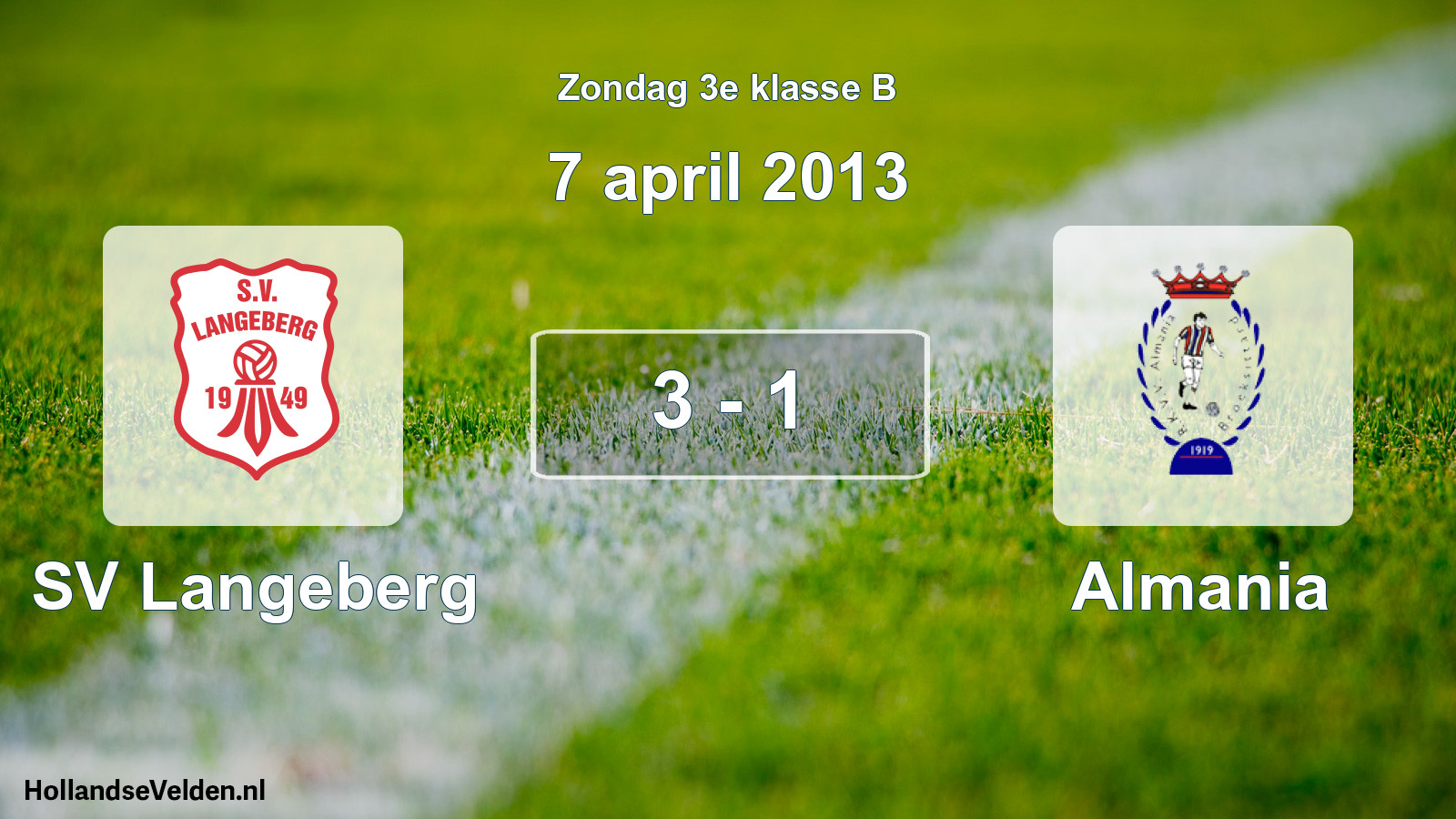Total number of matches played: SV Langeberg - Almania 3 - 1 (7 April 2013)