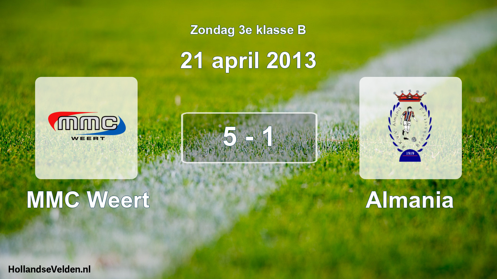 Total number of matches played: MMC Weert - Almania 5 - 1 (21 April 2013)