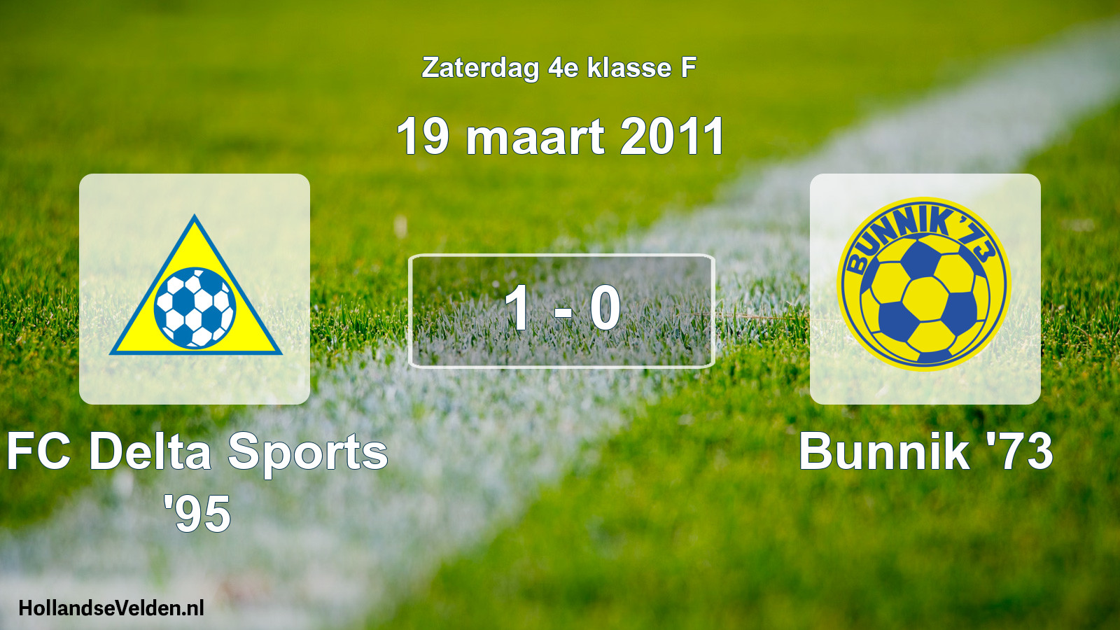 Total number of matches played: FC Delta Sports '95 - Bunnik '73 1 - 0 (19 March 2011)