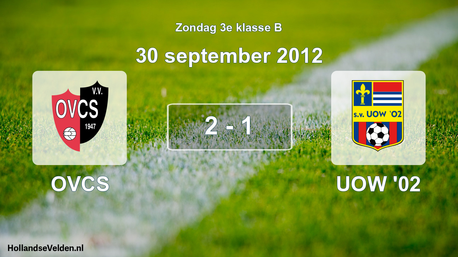 Total number of matches played: OVCS - UOW '02 2 - 1 (30 September 2012)