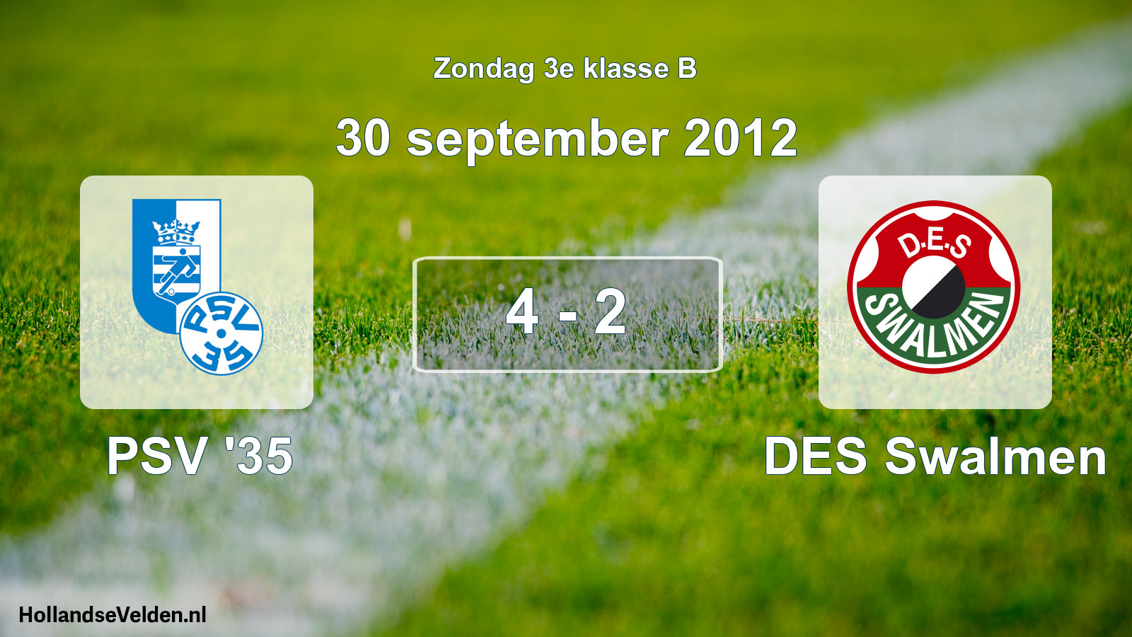 Total number of matches played: PSV '35 - DES Swalmen 4 - 2 (30 September 2012)