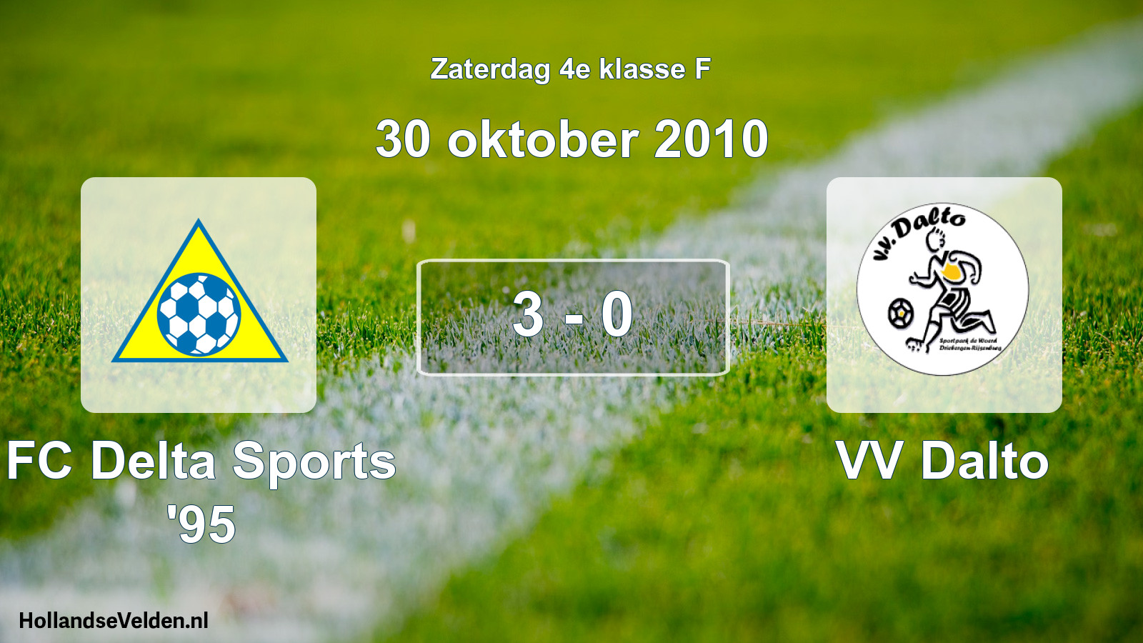 Total number of matches played: FC Delta Sports '95 - VV Dalto 3 - 0 (30 October 2010)