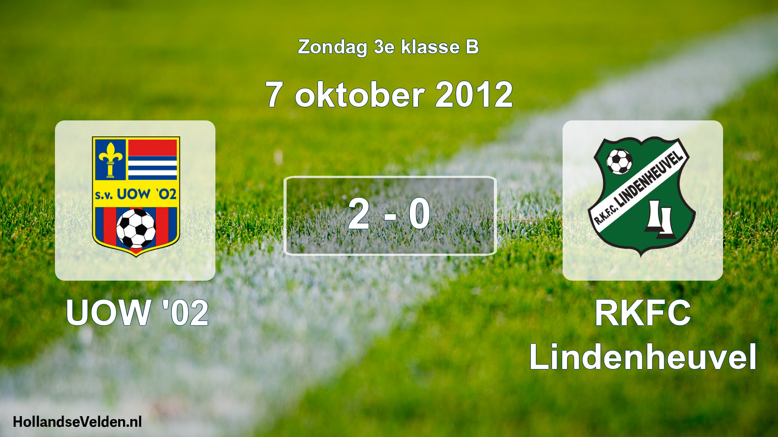 Total number of matches played: UOW '02 - RKFC Lindenheuvel 2 - 0 (7 October 2012)