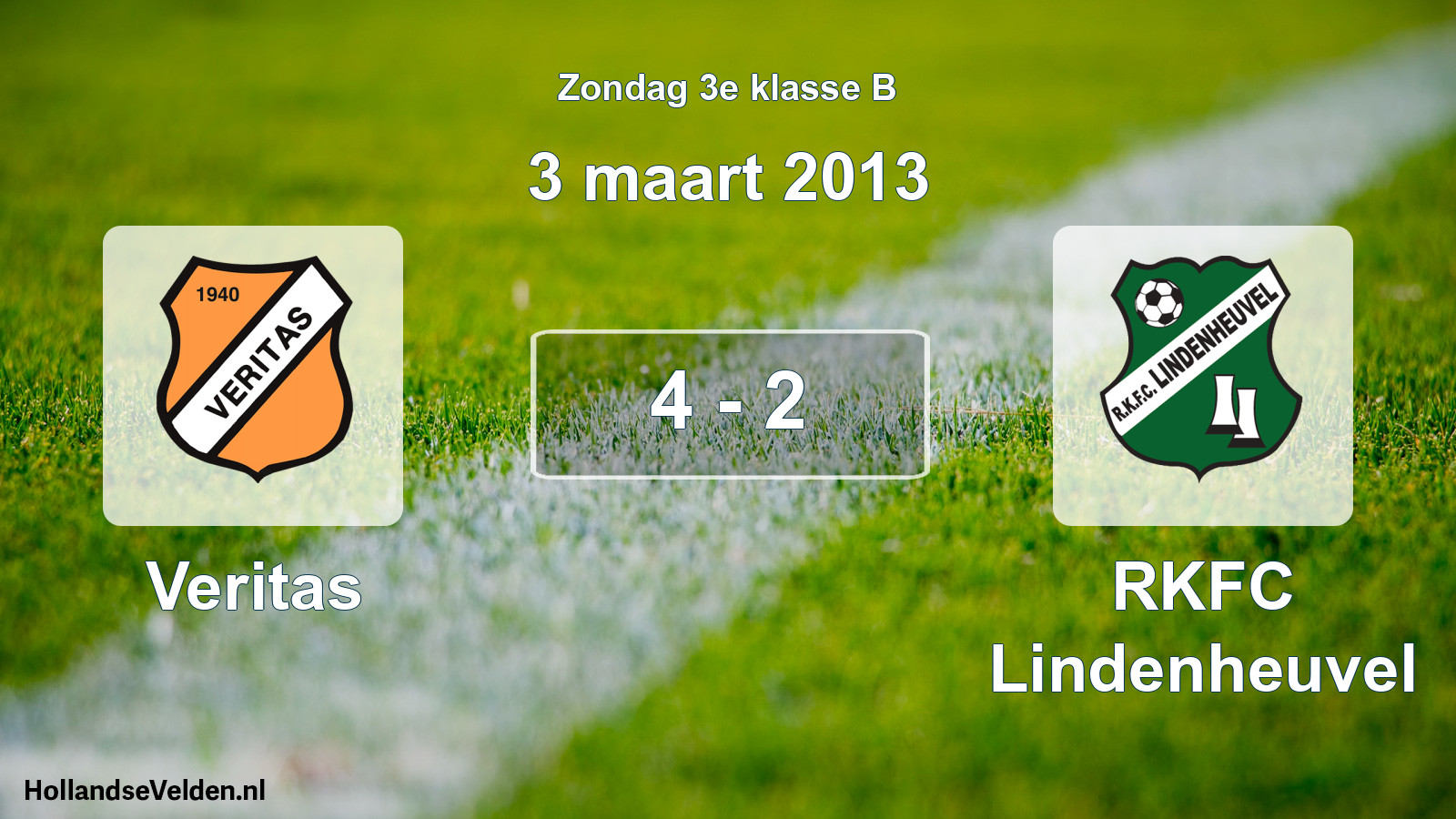 Total number of matches played: Veritas - RKFC Lindenheuvel 4 - 2 (3 March 2013)