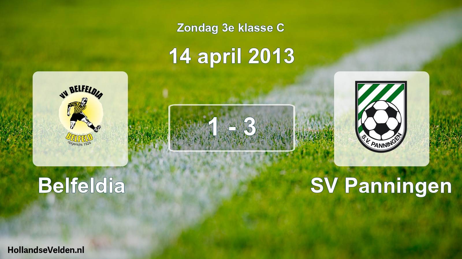 Total number of matches played: Belfeldia - SV Panningen 1 - 3 (14 April 2013)