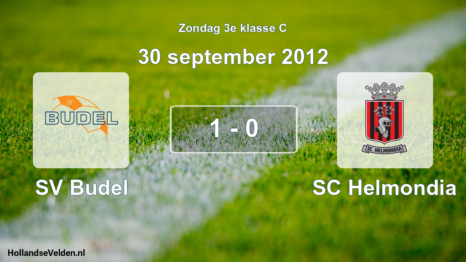 Total number of matches played: SV Budel - SC Helmondia 1 - 0 (30 September 2012)