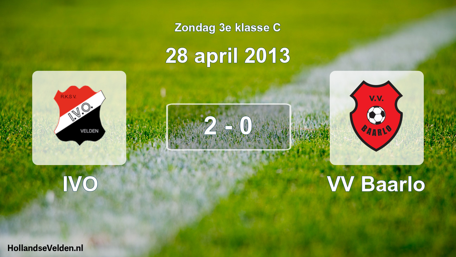 Total number of matches played: IVO - VV Baarlo 2 - 0 (28 April 2013)