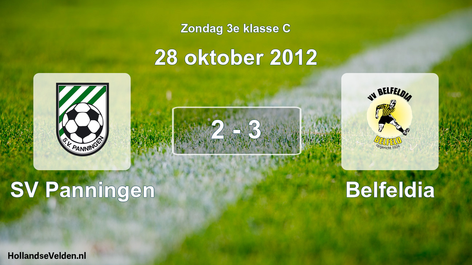 Total number of matches played: SV Panningen - Belfeldia 2 - 3 (28 October 2012)