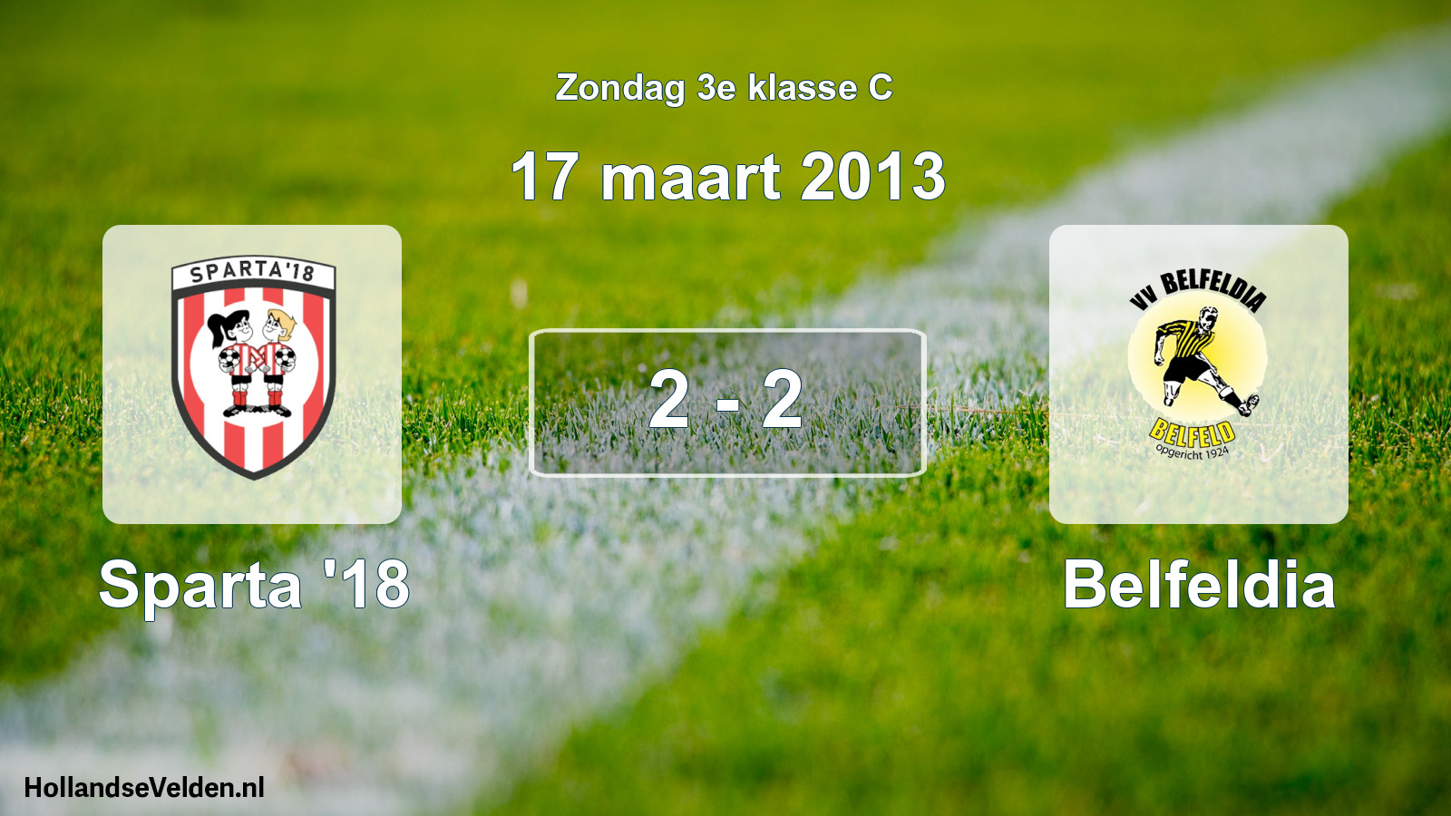 Total number of matches played: Sparta '18 - Belfeldia 2 - 2 (17 March 2013)