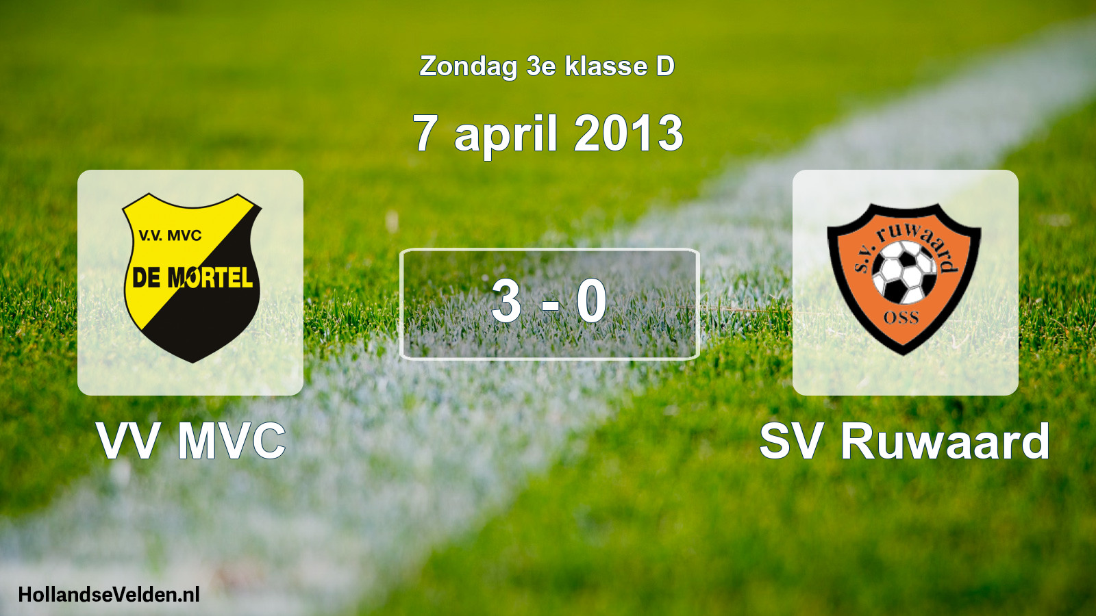 Total number of matches played: VV MVC - SV Ruwaard 3 - 0 (7 April 2013)