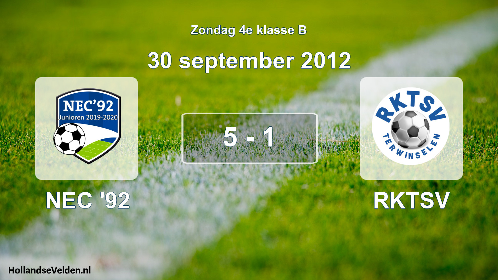 Total number of matches played: NEC '92 - RKTSV 5 - 1 (30 September 2012)