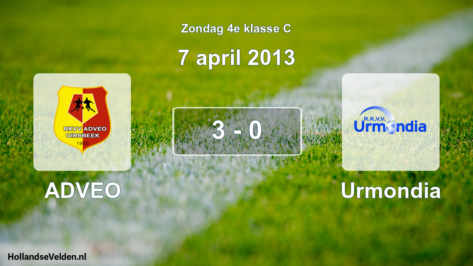 Total number of matches played: ADVEO - Urmondia 3 - 0 (7 April 2013)