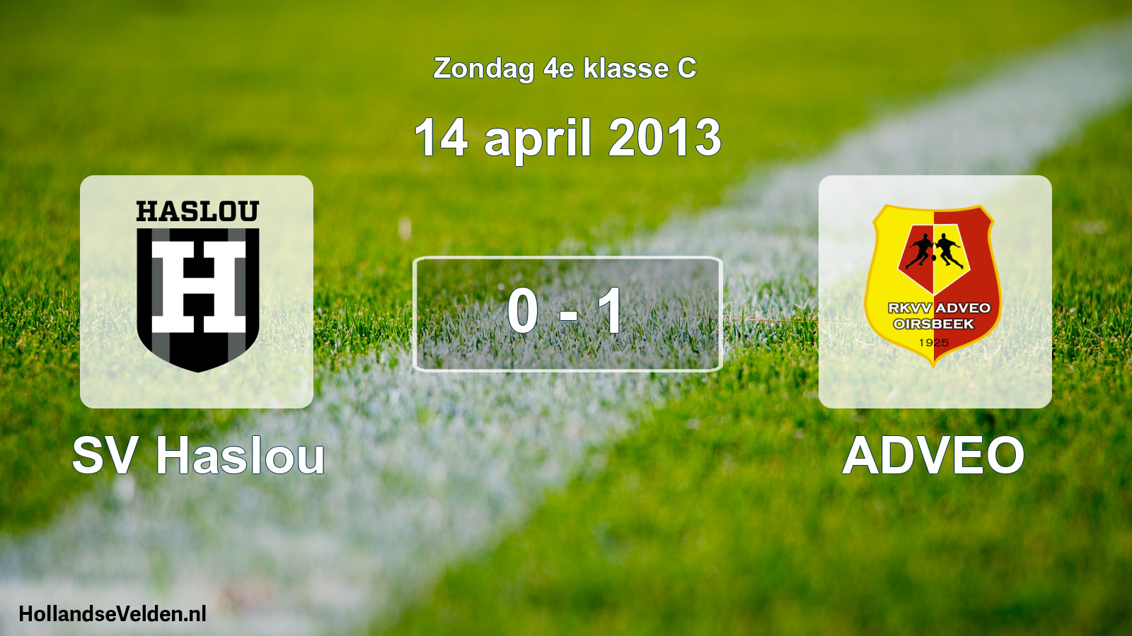 Total number of matches played: SV Haslou - ADVEO 0 - 1 (14 April 2013)