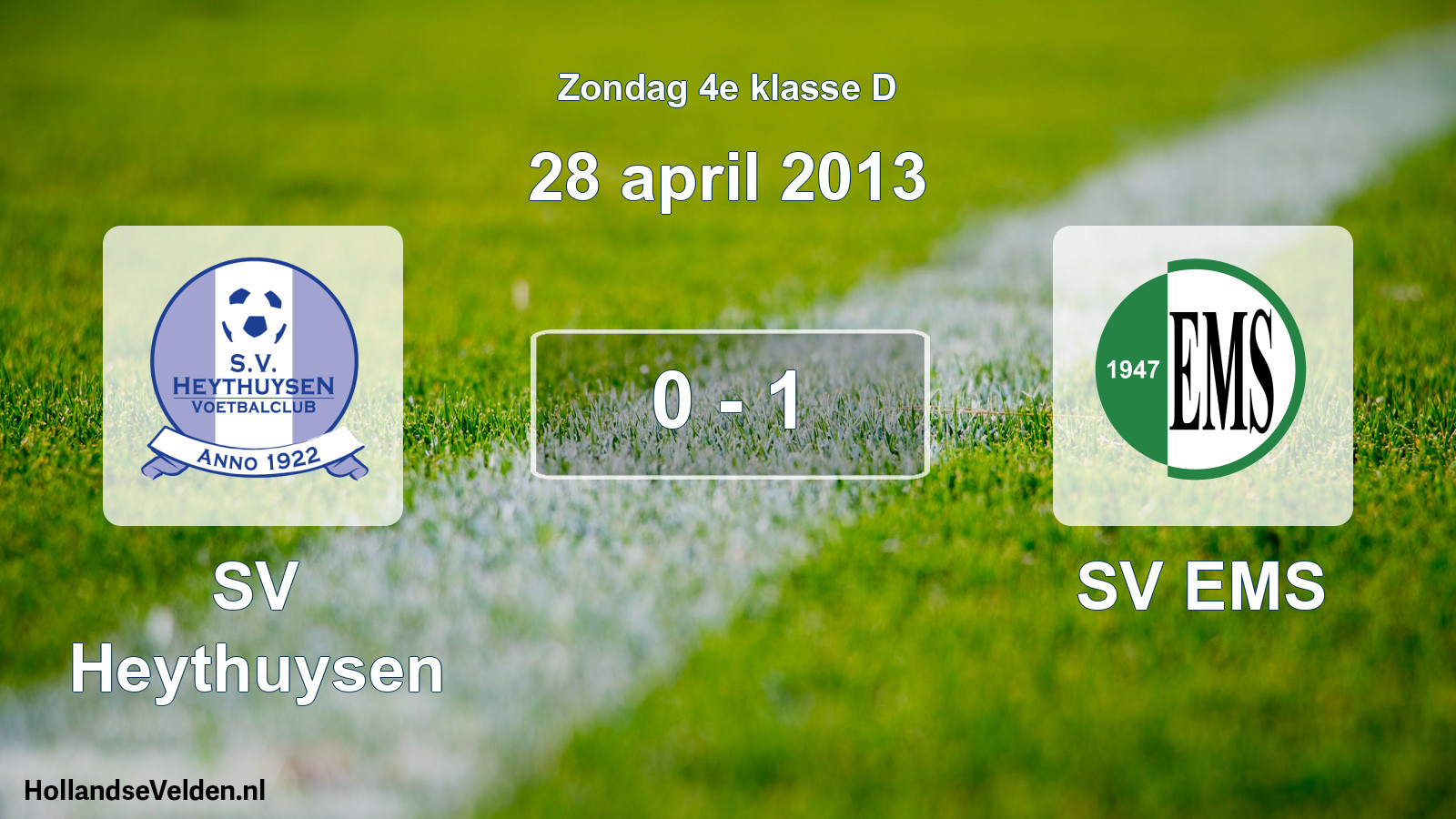 Total number of matches played: Heythuysen - SV EMS 0 - 1 (28 April 2013)