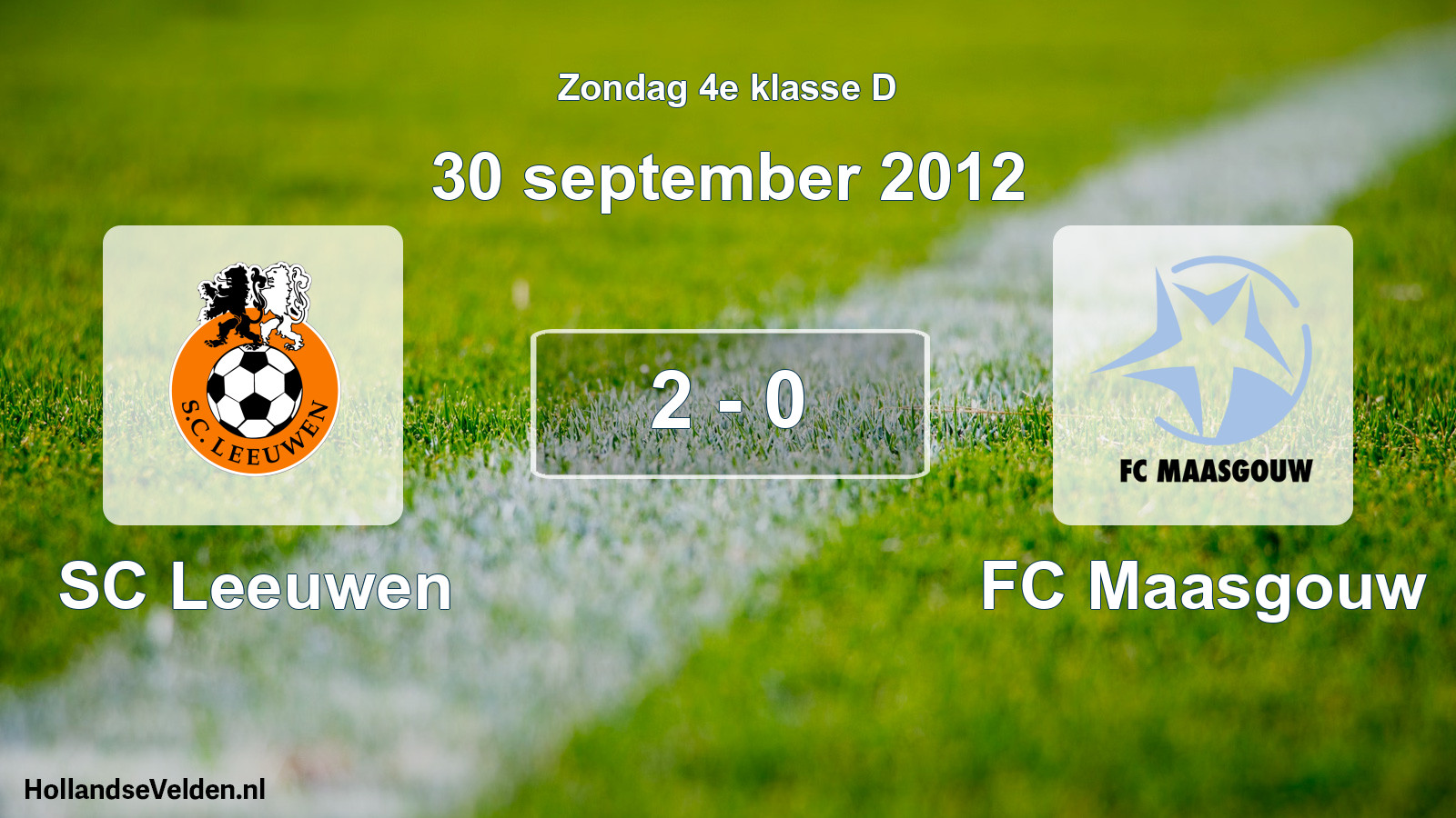 Total number of matches played: SC Leeuwen - FC Maasgouw 2 - 0 (30 September 2012)