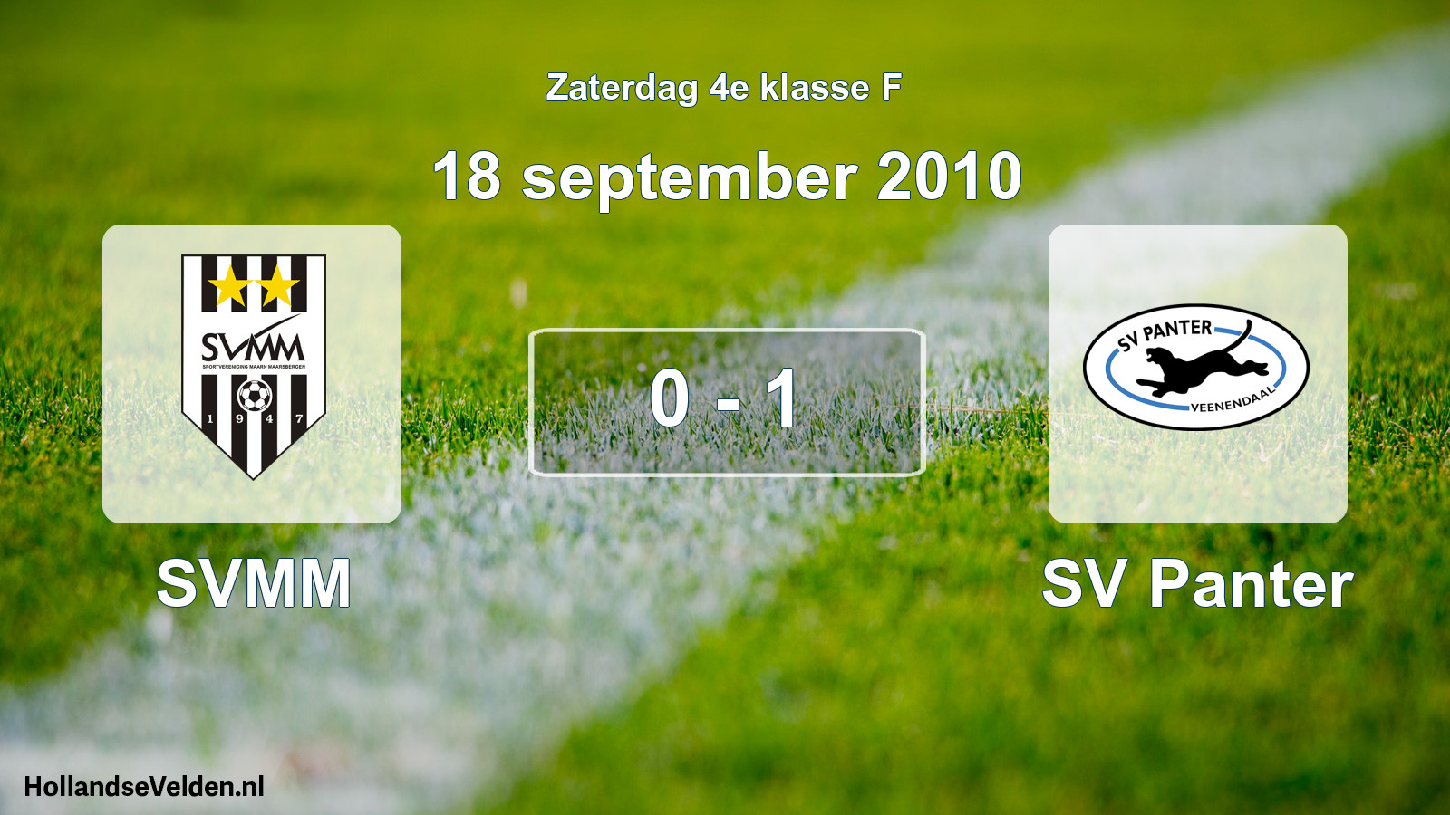 Total number of matches played: SVMM - SV Panter 0 - 1 (18 September 2010)