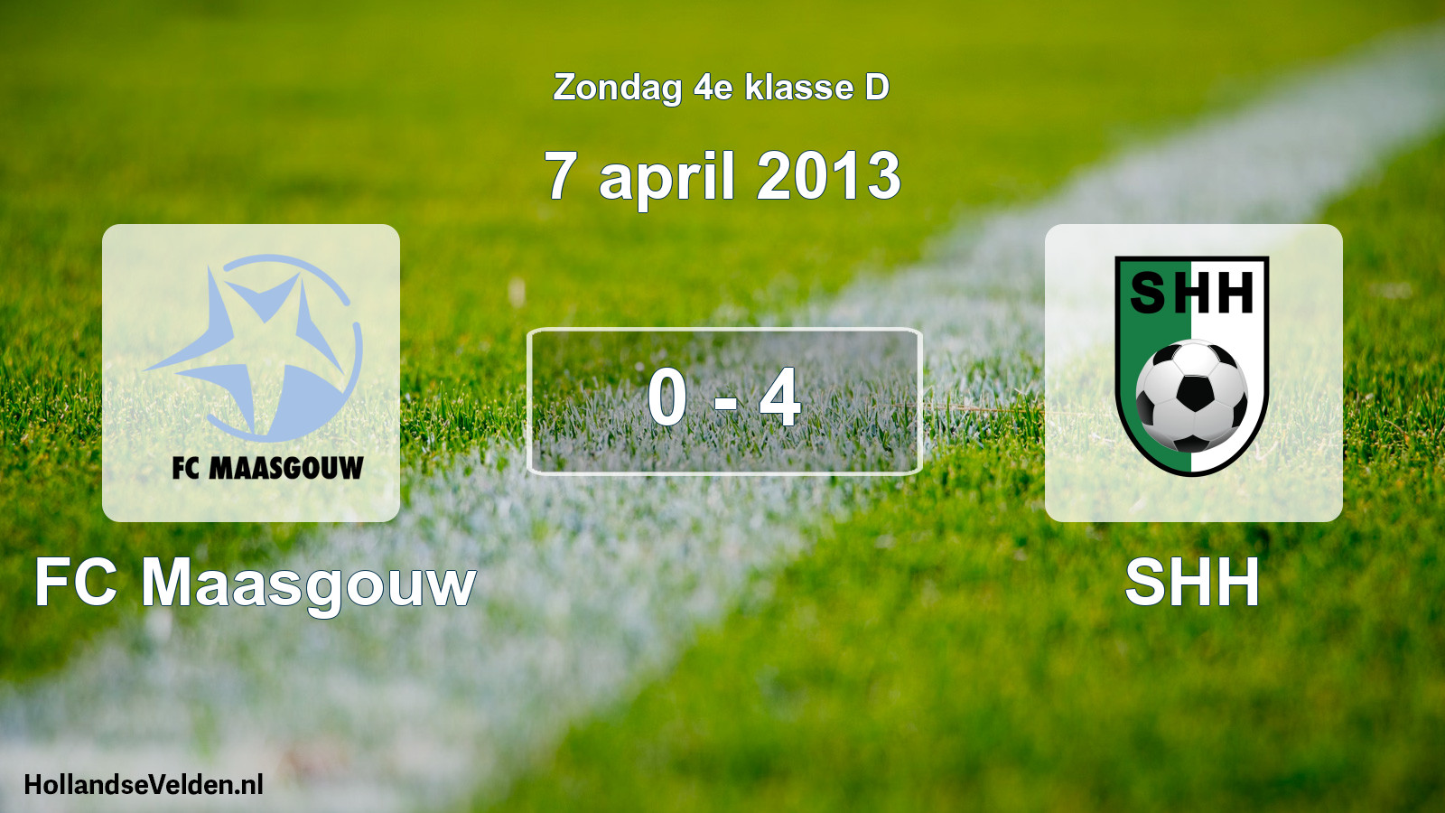 Total number of matches played: FC Maasgouw - SHH 0 - 4 (7 April 2013)