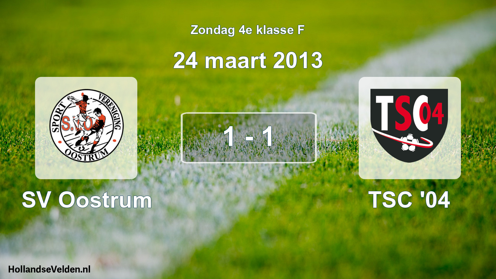 Total number of matches played: SV Oostrum - TSC '04 1 - 1 (24 March 2013)