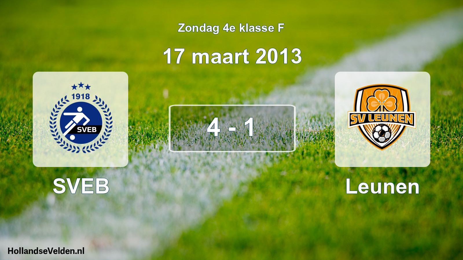 Total number of matches played: SVEB - Leunen 4 - 1 (17 March 2013)