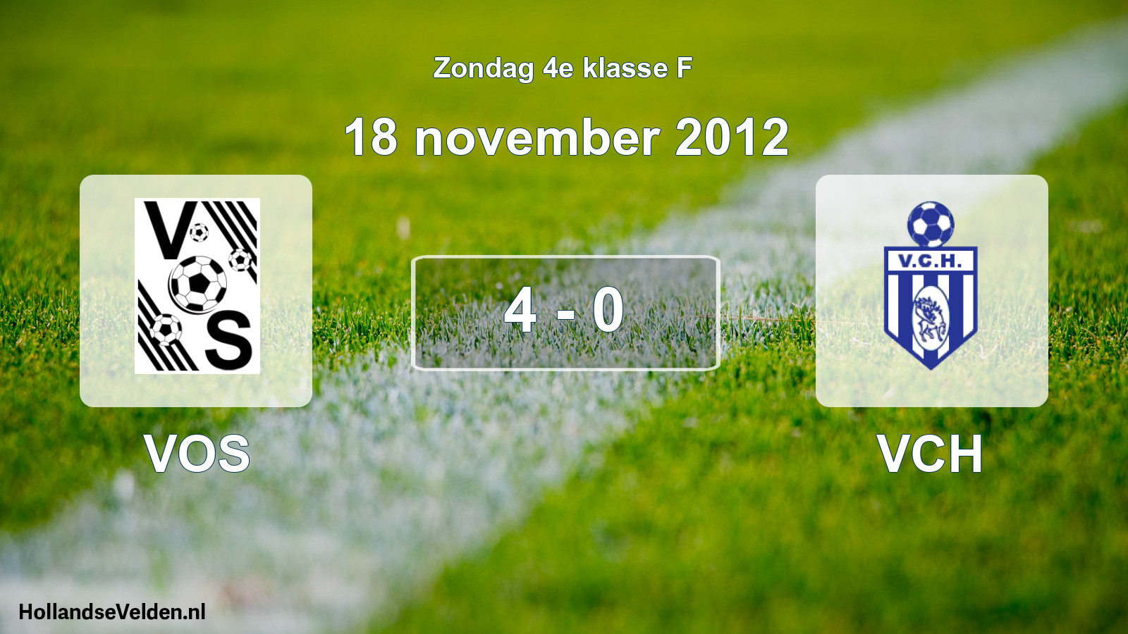 Total number of matches played: VOS - VCH 4 - 0 (18 November 2012)