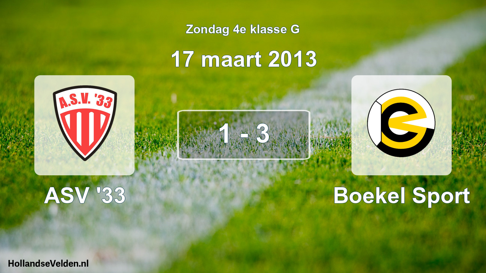Total number of matches played: ASV '33 - Boekel Sport 1 - 3 (17 March 2013)