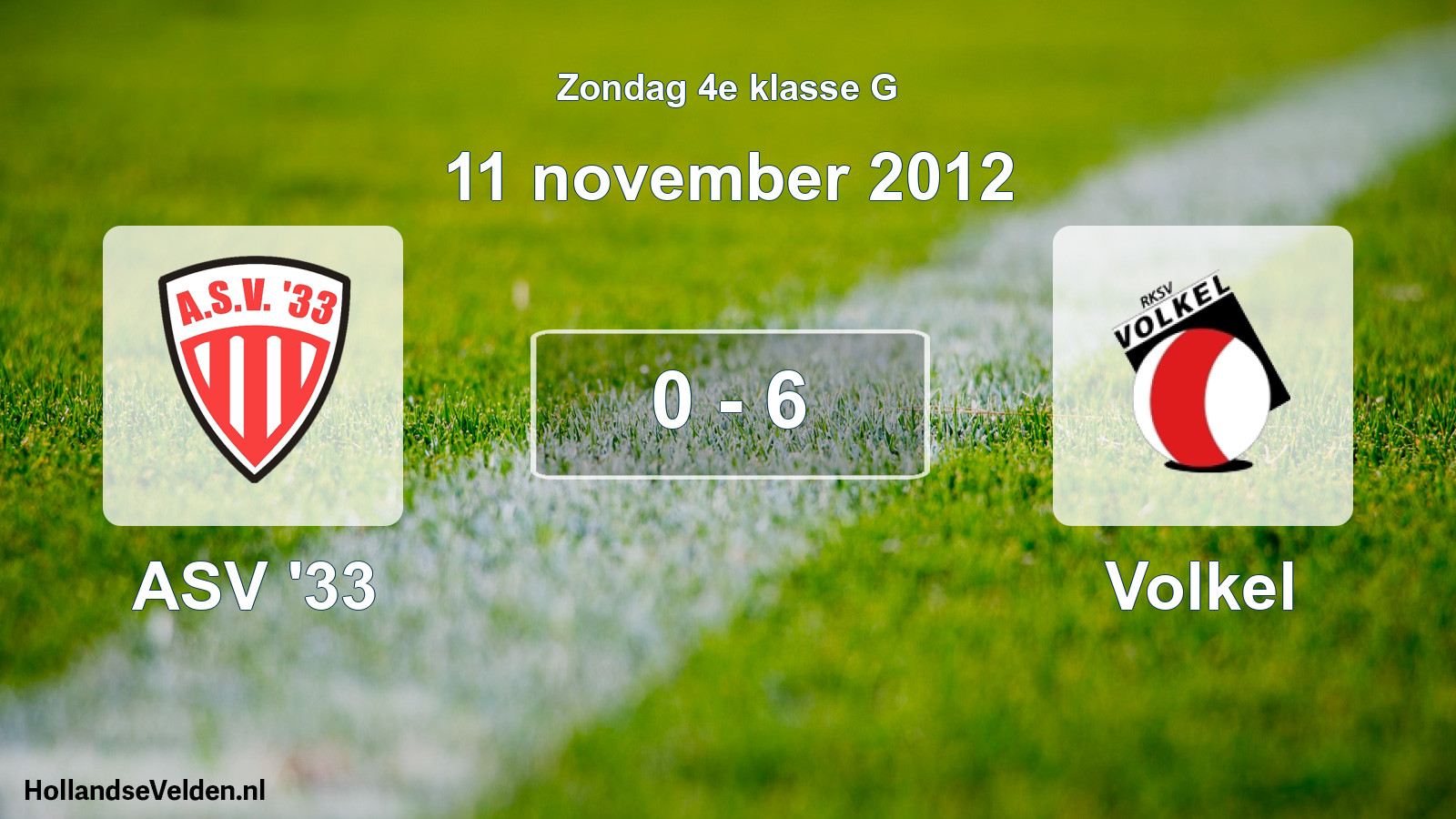 Total number of matches played: ASV '33 - Volkel 0 - 6 (11 November 2012)