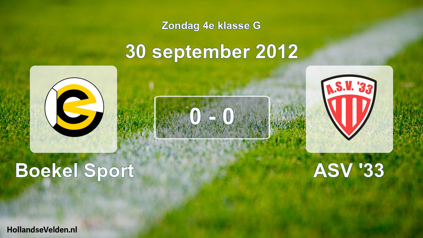 Total number of matches played: Boekel Sport - ASV '33 0 - 0 (30 September 2012)