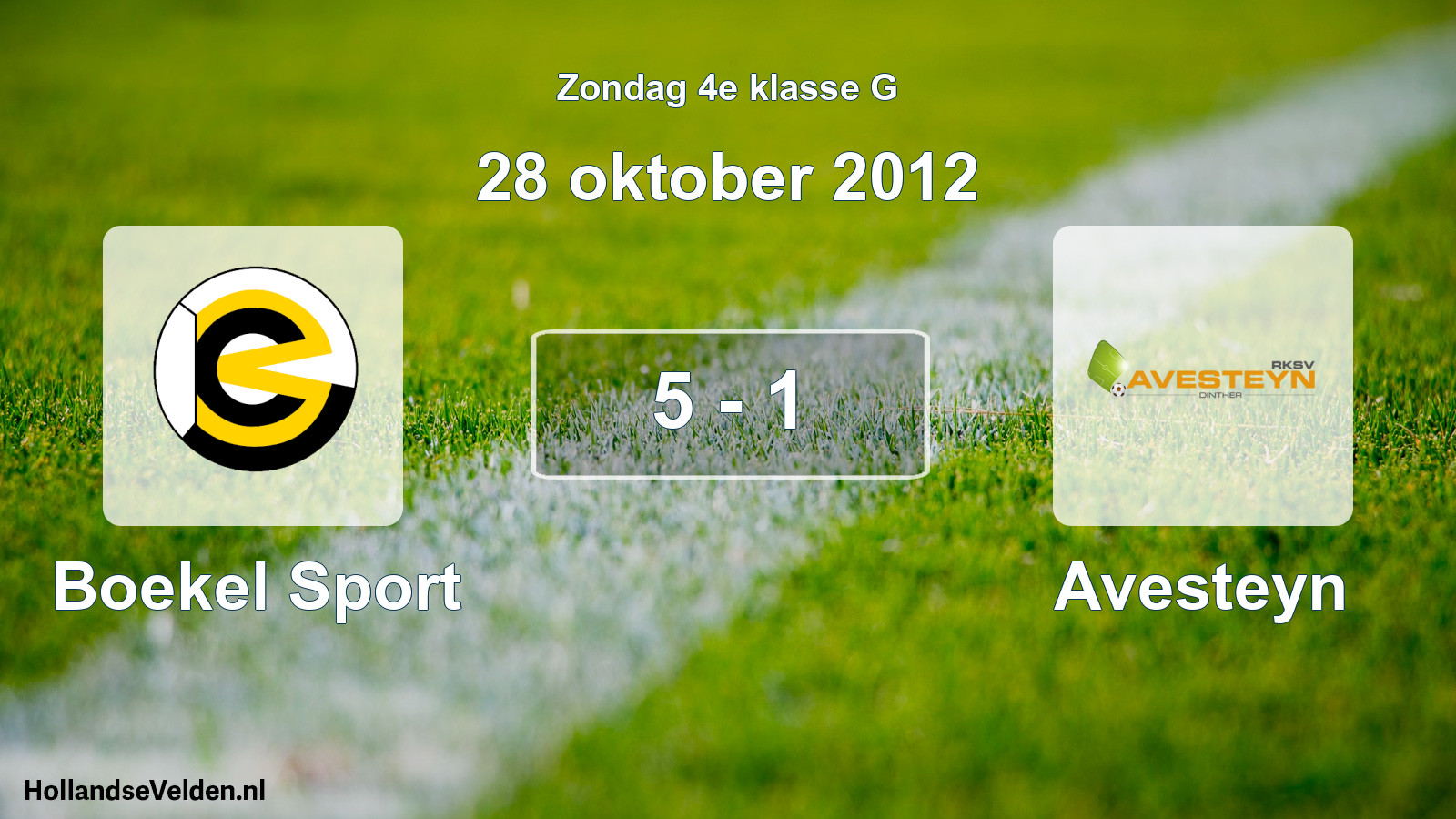 Total number of matches played: Boekel Sport - Avesteyn 5 - 1 (28 October 2012)