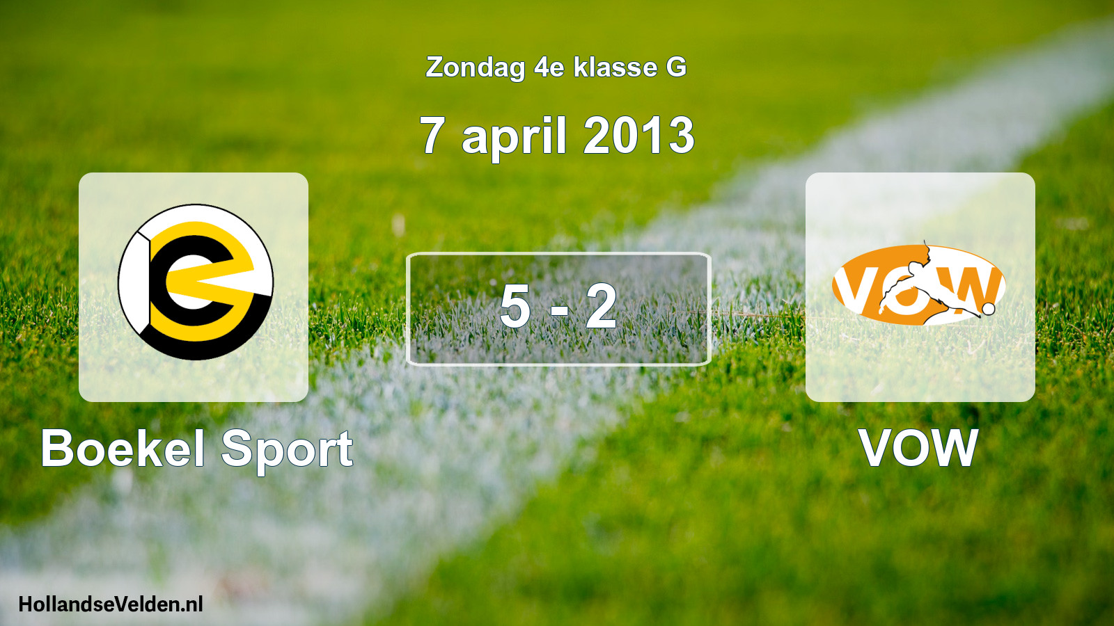 Total number of matches played: Boekel Sport - VOW 5 - 2 (7 April 2013)
