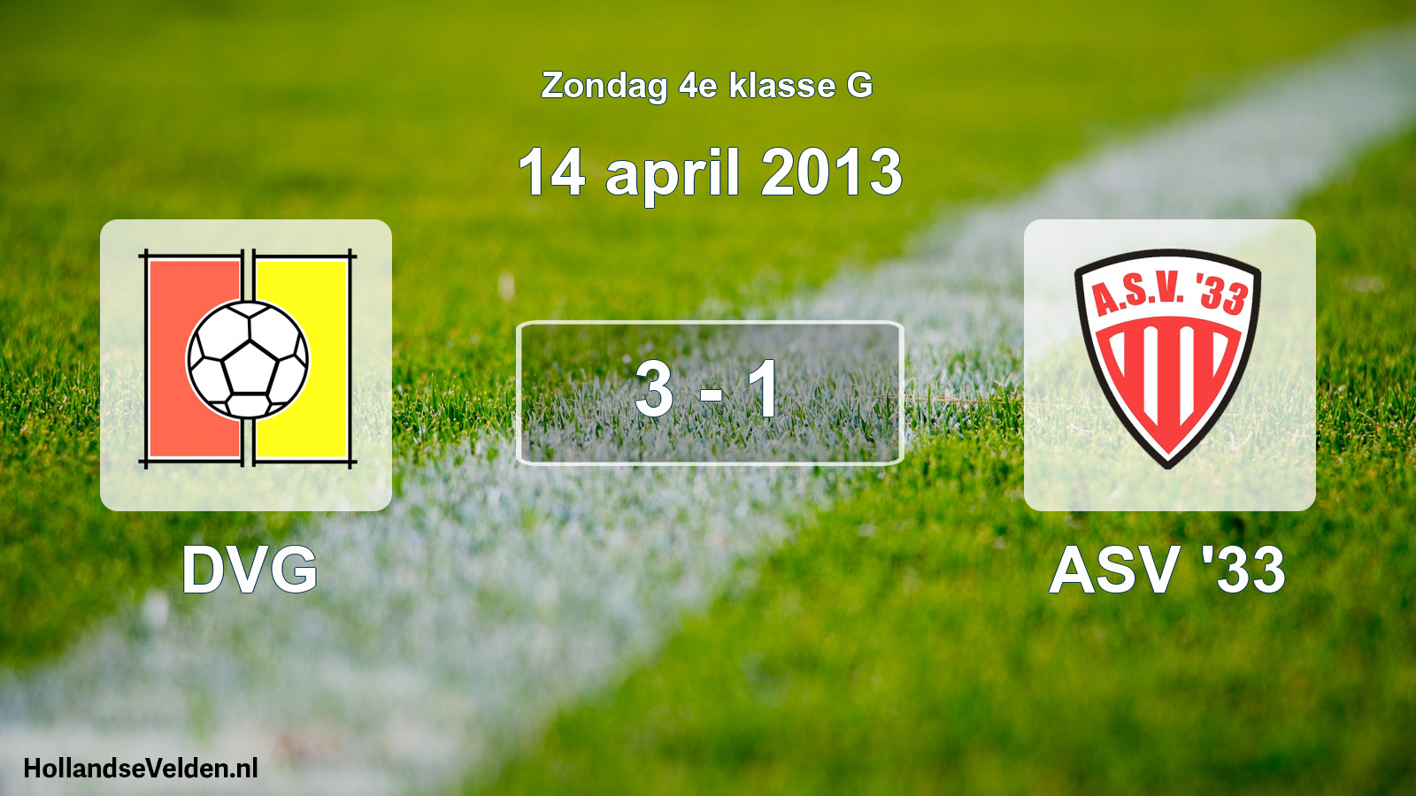 Total number of matches played: DVG - ASV '33 3 - 1 (14 April 2013)
