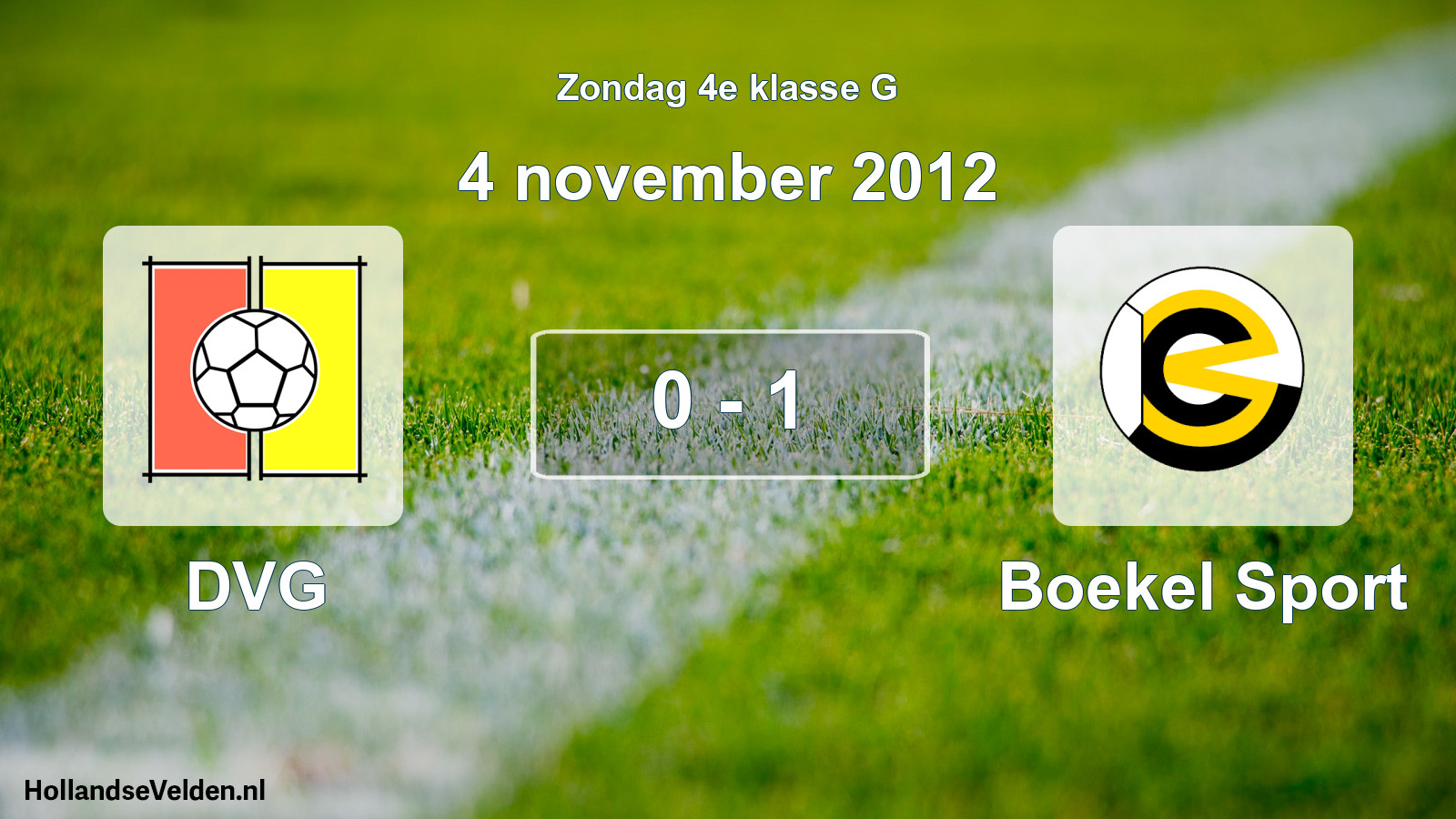 Total number of matches played: DVG - Boekel Sport 0 - 1 (4 November 2012)