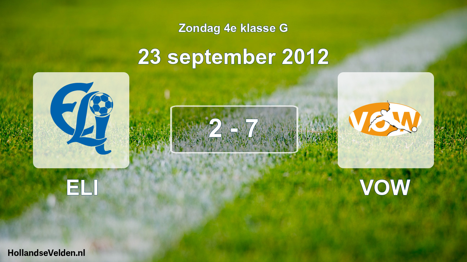 Total number of matches played: ELI - VOW 2 - 7 (23 September 2012)