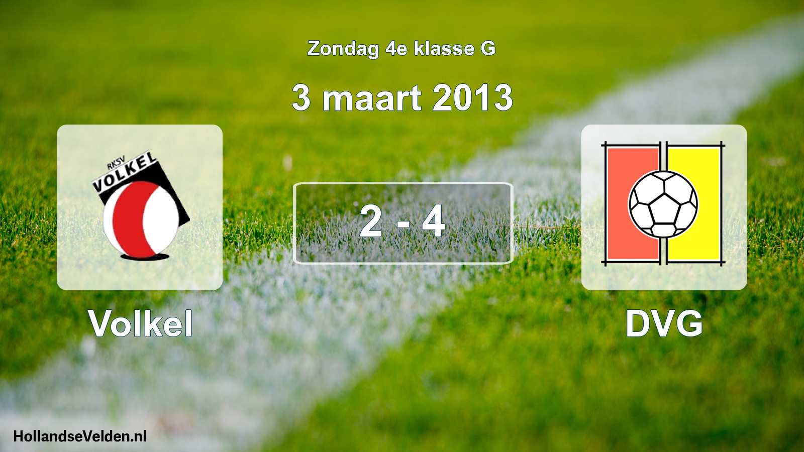 Total number of matches played: Volkel - DVG 2 - 4 (3 March 2013)