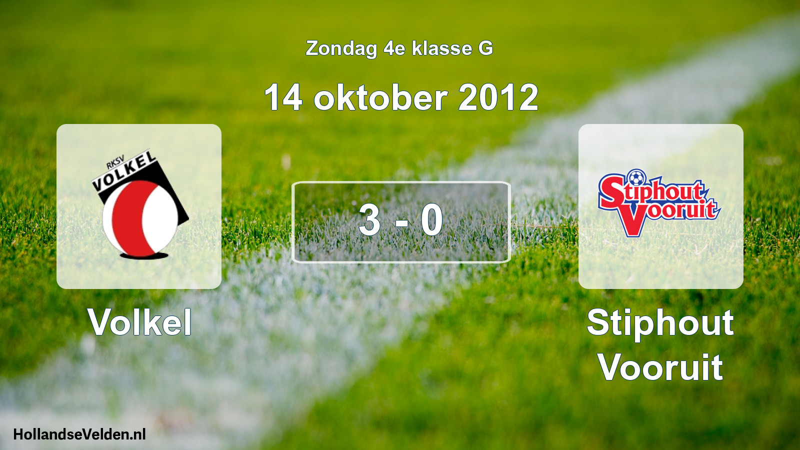Total number of matches played: Volkel - Stiphout Vooruit 3 - 0 (14 October 2012)