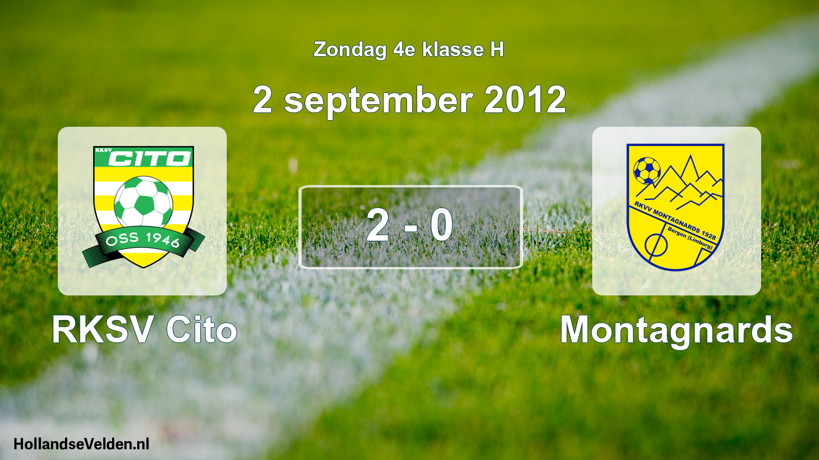 Total number of matches played: RKSV Cito - Montagnards 2 - 0 (2 September 2012)