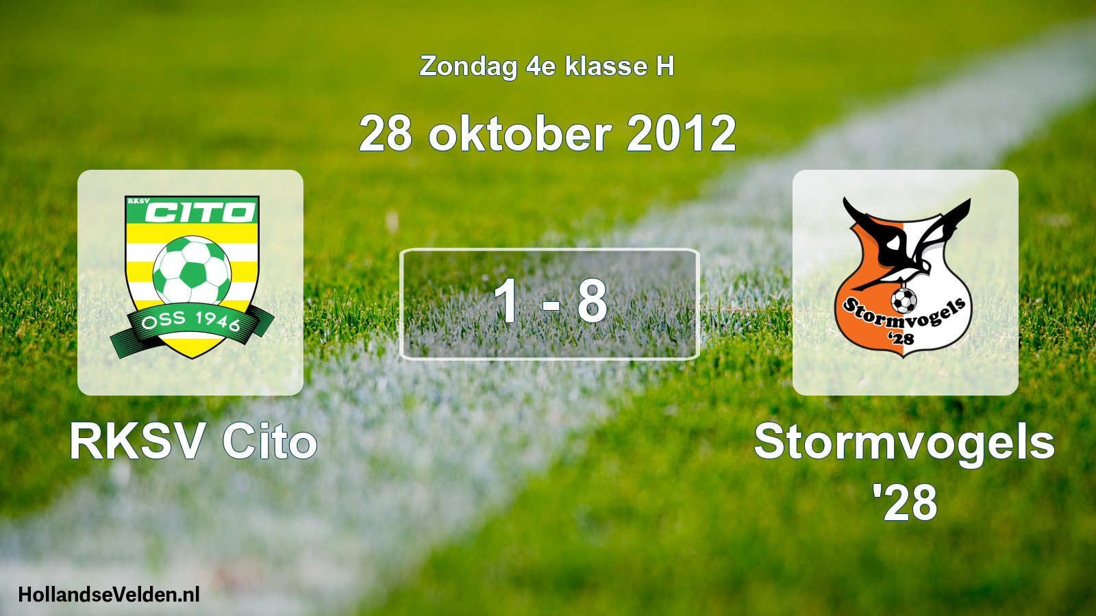 Total number of matches played: RKSV Cito - Stormvogels '28 1 - 8 (28 October 2012)