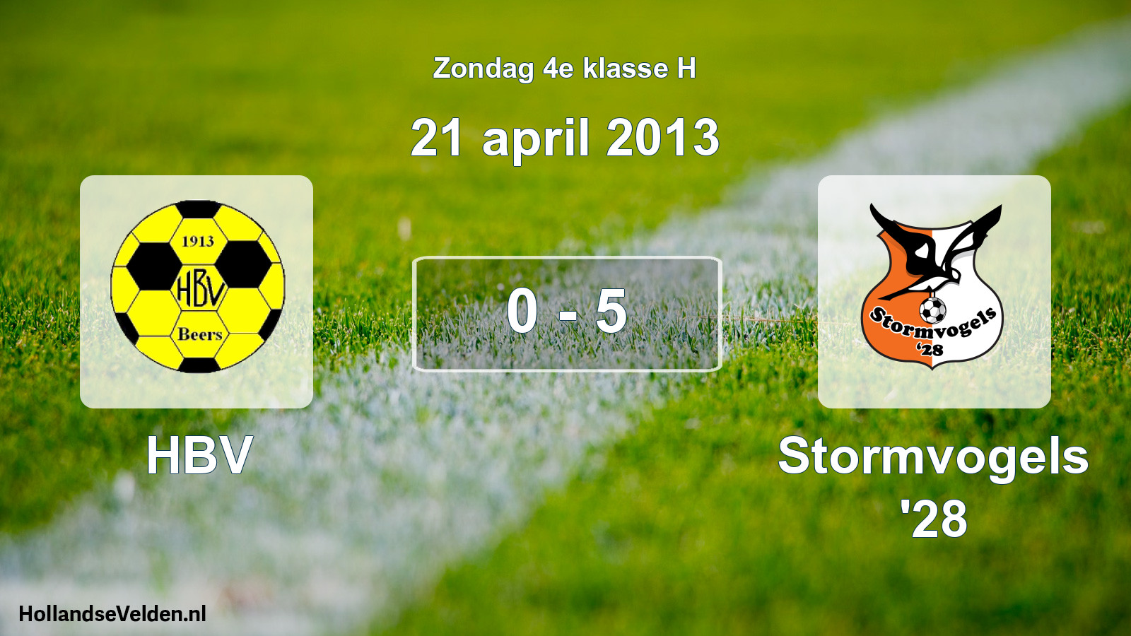 Total number of matches played: HBV - Stormvogels '28 0 - 5 (21 April 2013)