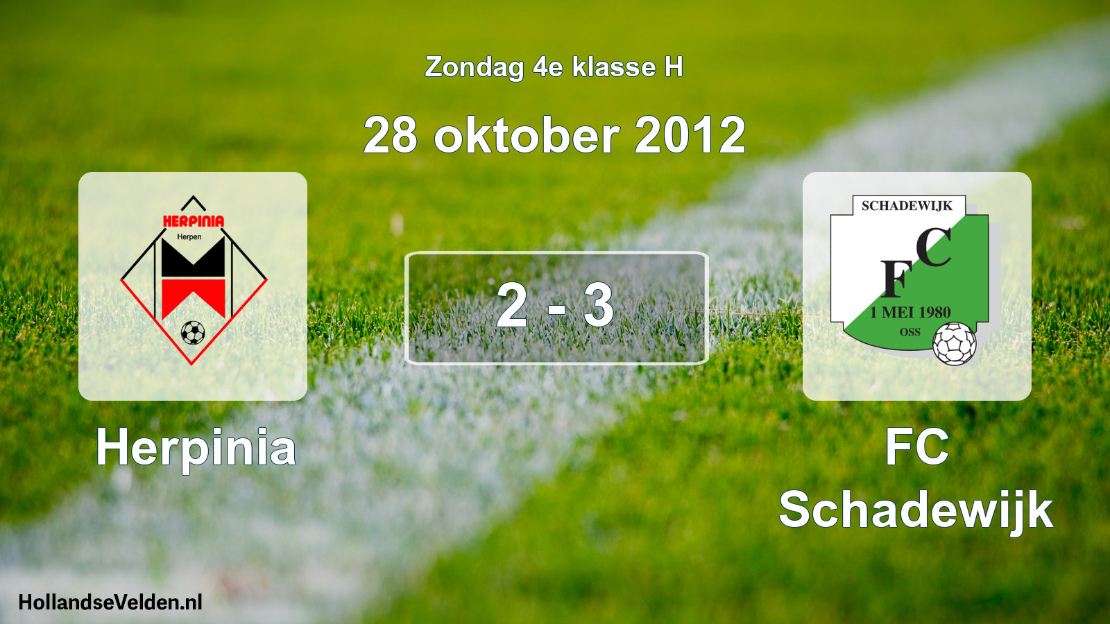 Total number of matches played: Herpinia - FC Schadewijk 2 - 3 (28 October 2012)